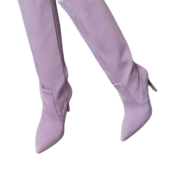NIB. L'AGENCE Lena Knee High Boot in Lavender Suede - Picture 10 of 15